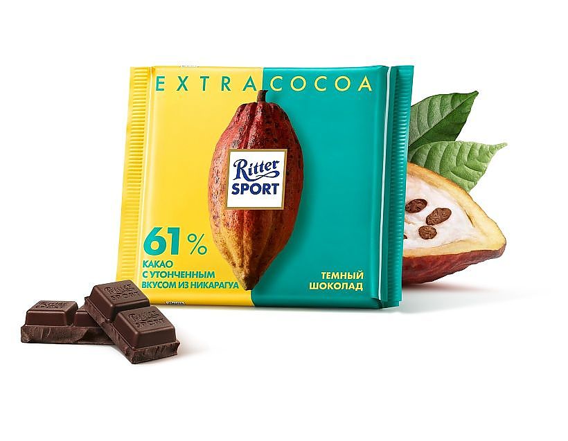 Риттер Спорт шоколад 61% какао из Никарагуа - 100гр