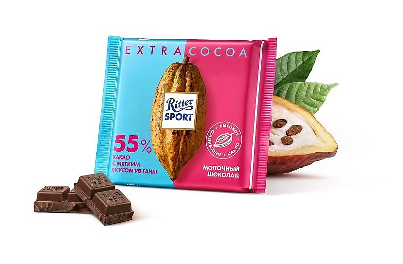 Риттер Спорт шоколад 55% какао из Ганы - 100гр