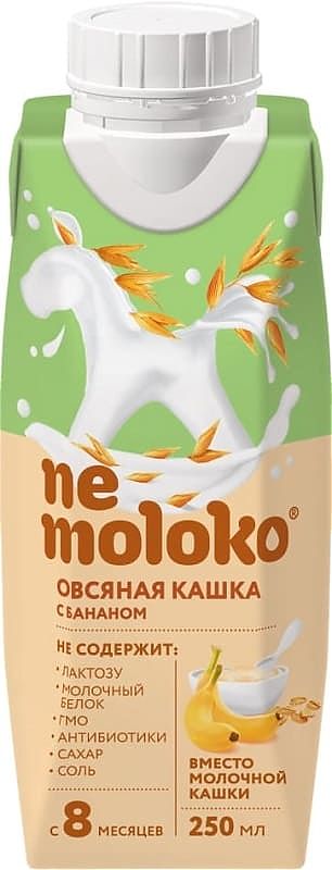 Каша овсяная безмолочная с бананом "Nemoloko" (Немолоко) - 0,25л