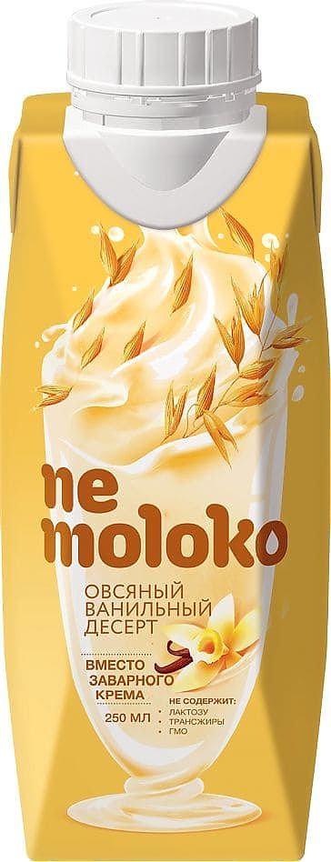 Десерт овсяный ванильный с бета-каротином "Nemoloko" (Немолоко) - 0,25л