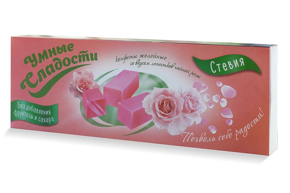 Конфеты желейные со вкусом лепестков чайной розы - 90гр