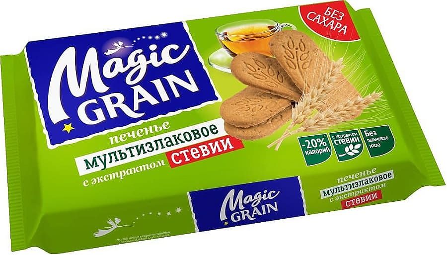 Печенье "Magic Grain" (Хлебный спас) Мультизлаковое с экстрактом стевии - 150гр