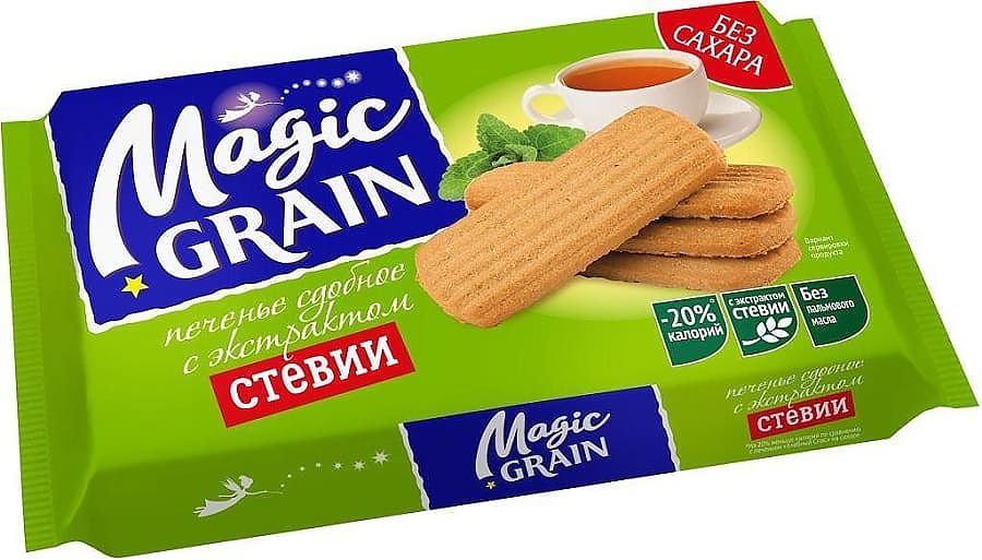 Печенье "Magic Grain" (Хлебный спас) Сдобное с экстрактом стевии - 150гр