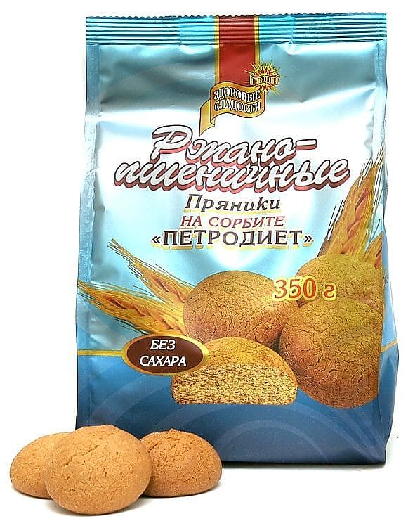 Пряники "Петродиет" ржано-пшеничные на сорбите - 350гр