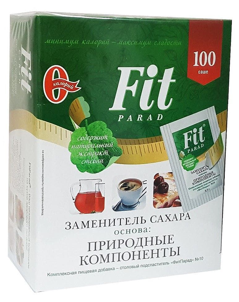 Заменитель сахара "ФитПарад" на основе эритритола №10 - 100 пакетиков